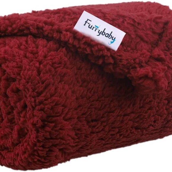 FURRYBABY DOG & CAT COZY PLUSH FLEECE BLANKET RED SIZE SMALL 24x32  NWT - Picture 2 of 8
